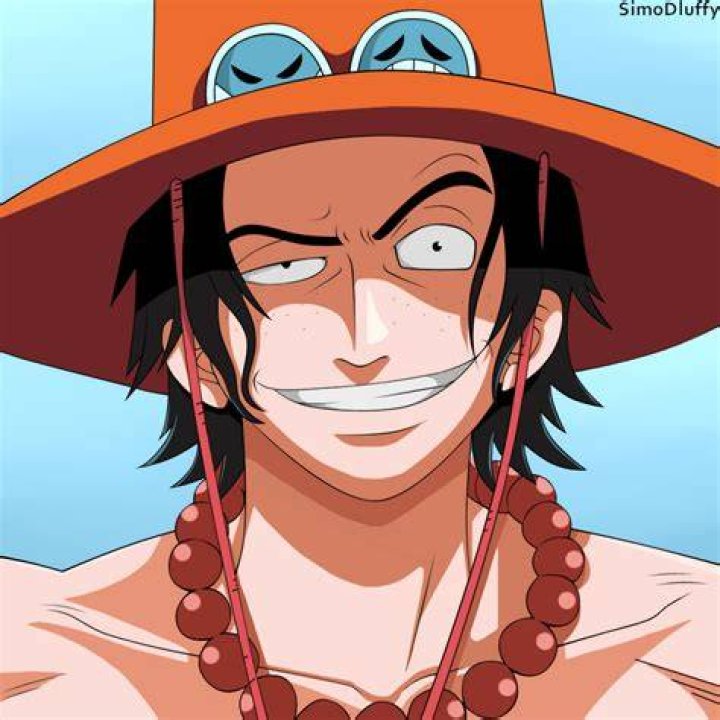 Ace smiling in One Piece, with flames surrounding him