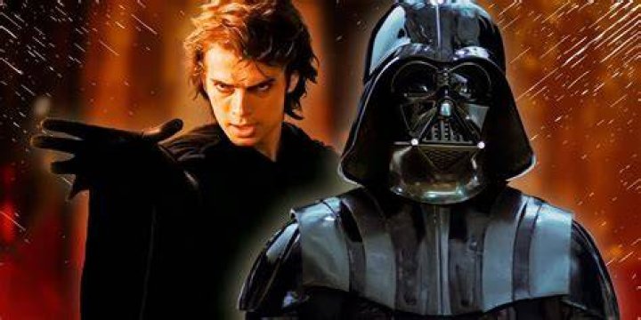 Anakin aka Darth Vader fighting Ahsoka