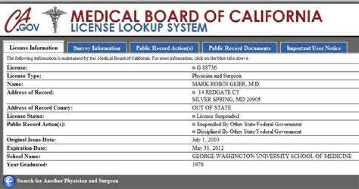 CA State Medical License