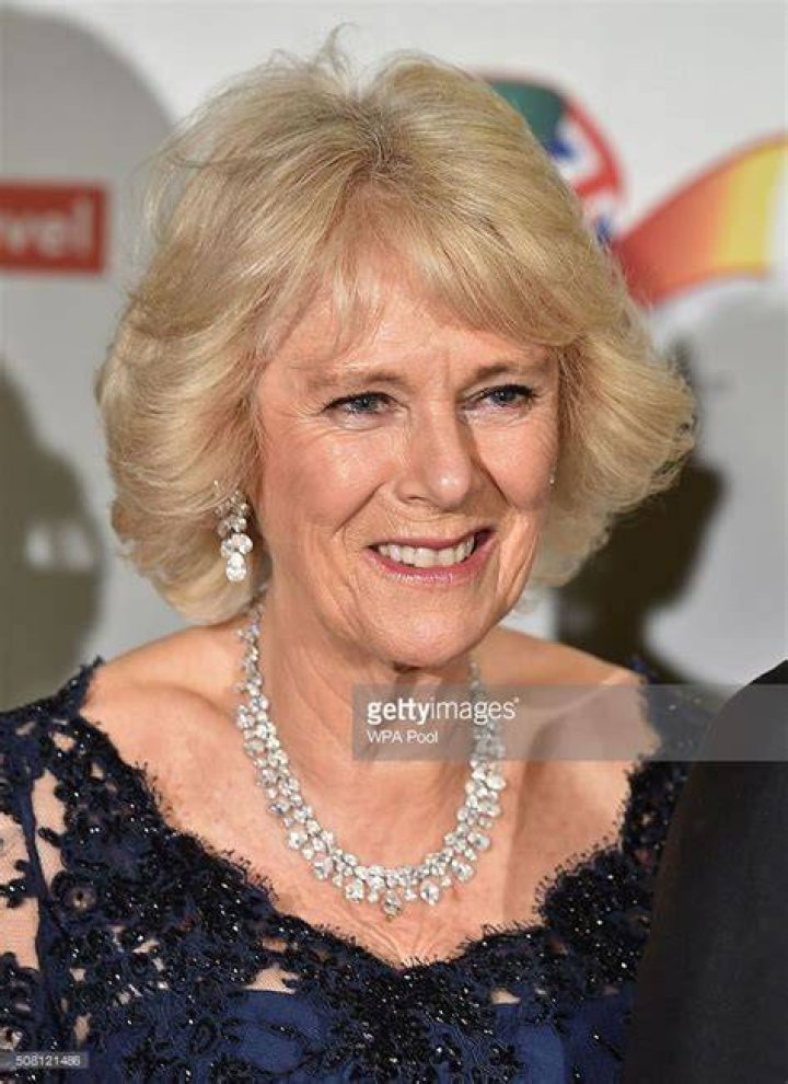 Camilla, Duchess of Cornwall attends day nine of the Wimbledon Tennis Championships at All England Lawn Tennis and Croquet Club on July 10, 2019 in London, England. (Photo by Karwai Tang/Getty Images)