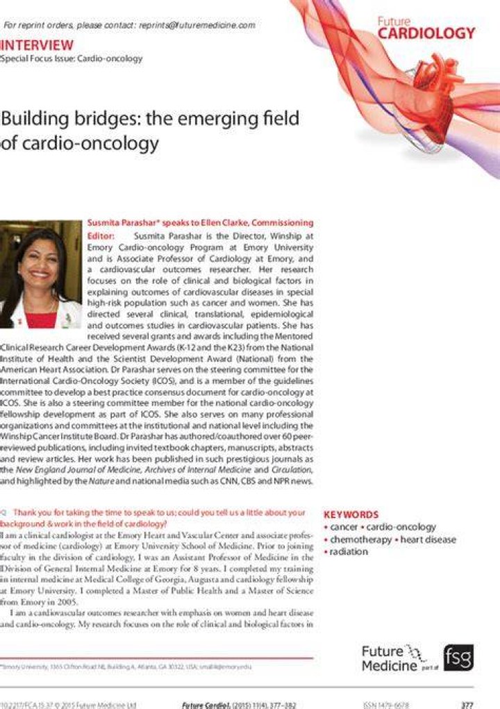 Emerging Cardio-Oncology Field Fights Heart Disease in Breast Cancer Patients