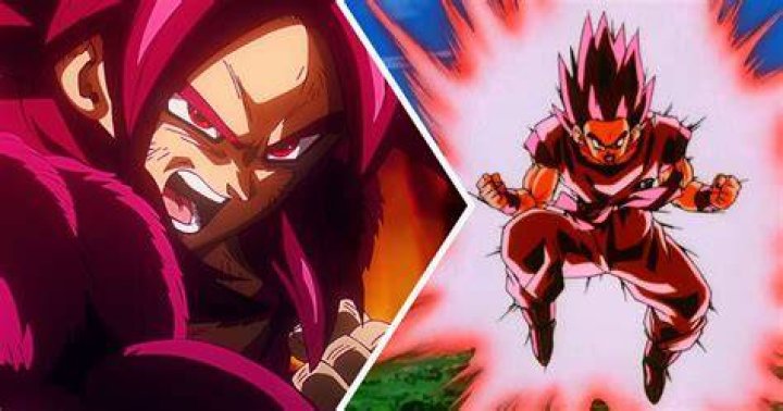 Goku has an angry look on his face and is looking straight ahead. 