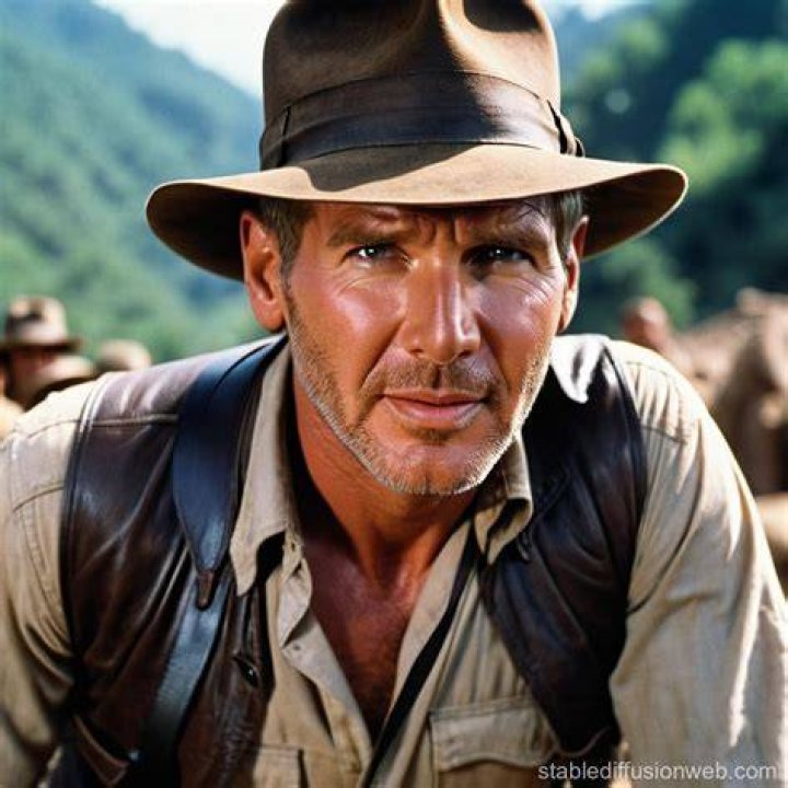 Harrison Ford as Indiana Jones in Indiana Jones and the Temple of Doom