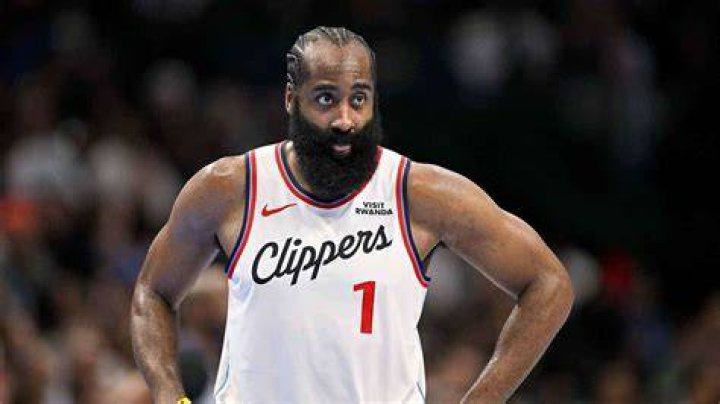 James Harden disagrees with an NBA referee.