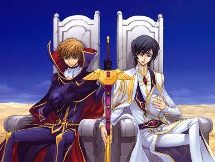 Lelouch Lamperouge and Suzaku Kururugi from Code Geass.
