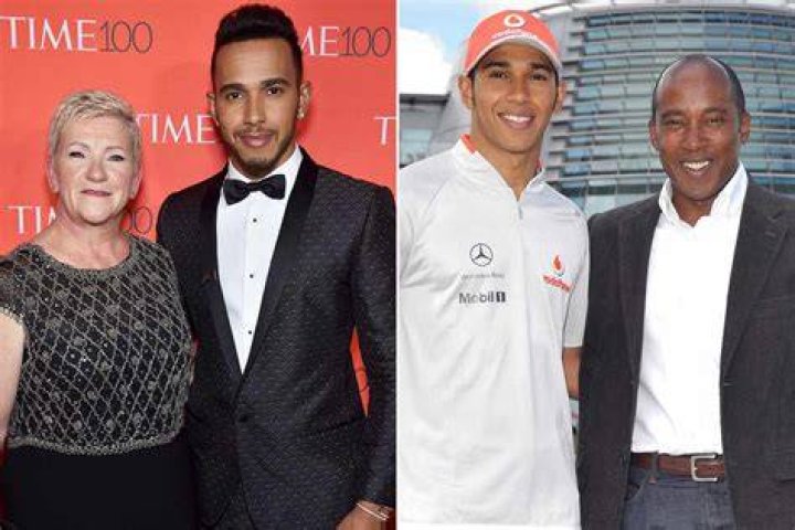 Lewis Hamilton with parents