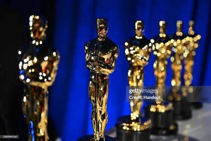 Line of Oscars statuettes - Getty