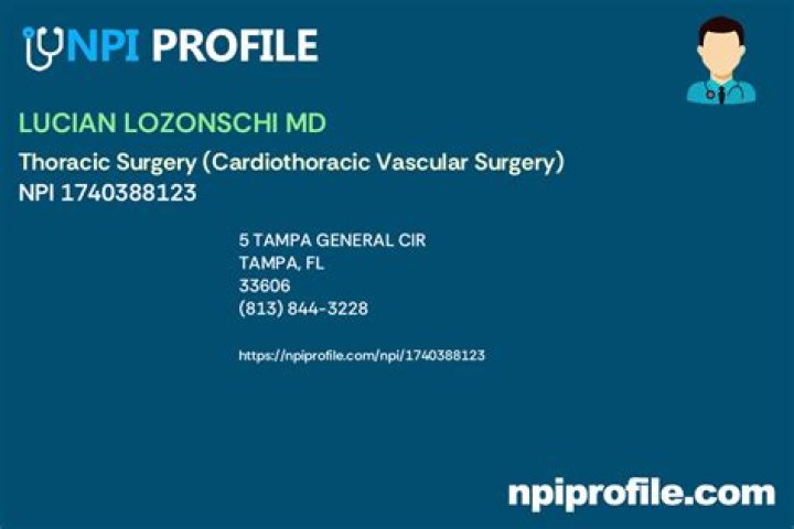 Lucian Lozonschi, MD, Thoracic Surgery, Tampa, FL, Tampa General Hospital