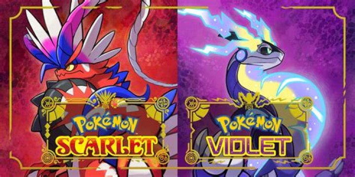 Pok&eacute;mon Scarlet and Violet Key Art, with starters, legendary Pok&eacute;mon and trainers