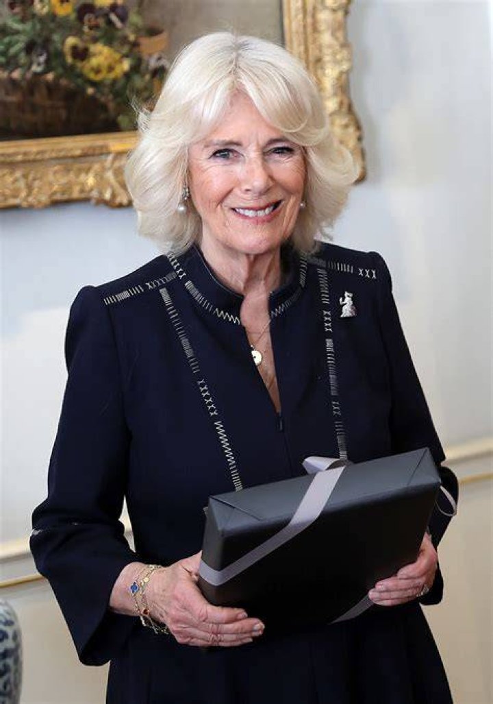 Queen Camilla smiles during a reception for the BBC's 500 Words Finalists at Buckingham Palace on February 28, 2024 in London, England. (Photo by Chris Jackson - Pool/Getty Images)