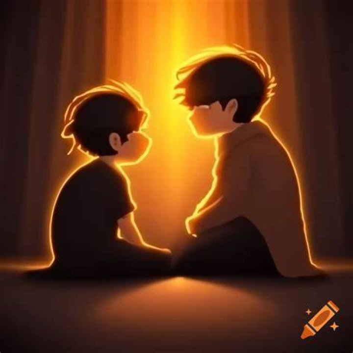 Two characters sit across a bunker from each other